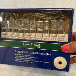 String Lights 15 LED Photo Clip Christmas Tree